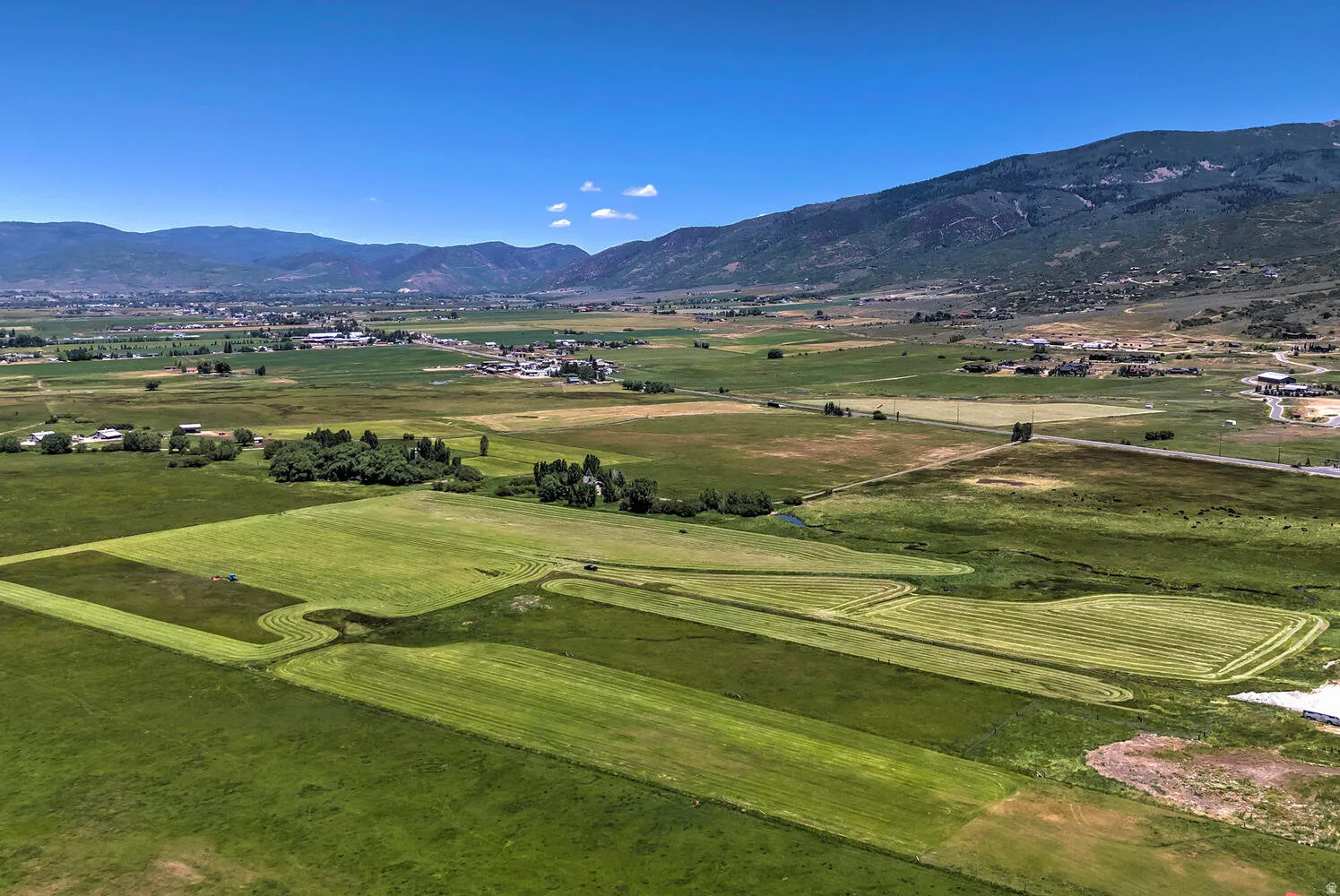 Mountain view with rural landscape