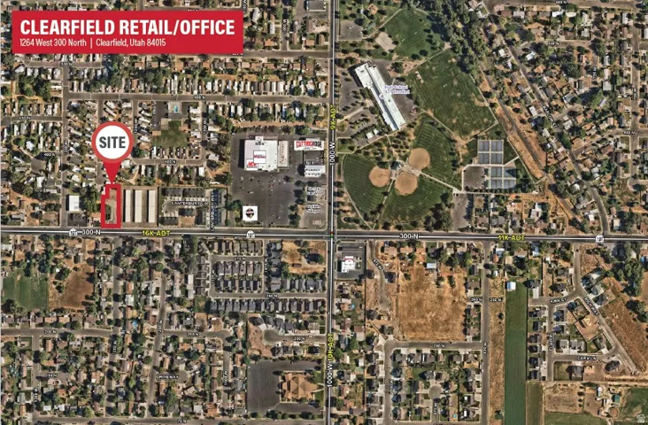 Aerial map of property and surrounding area