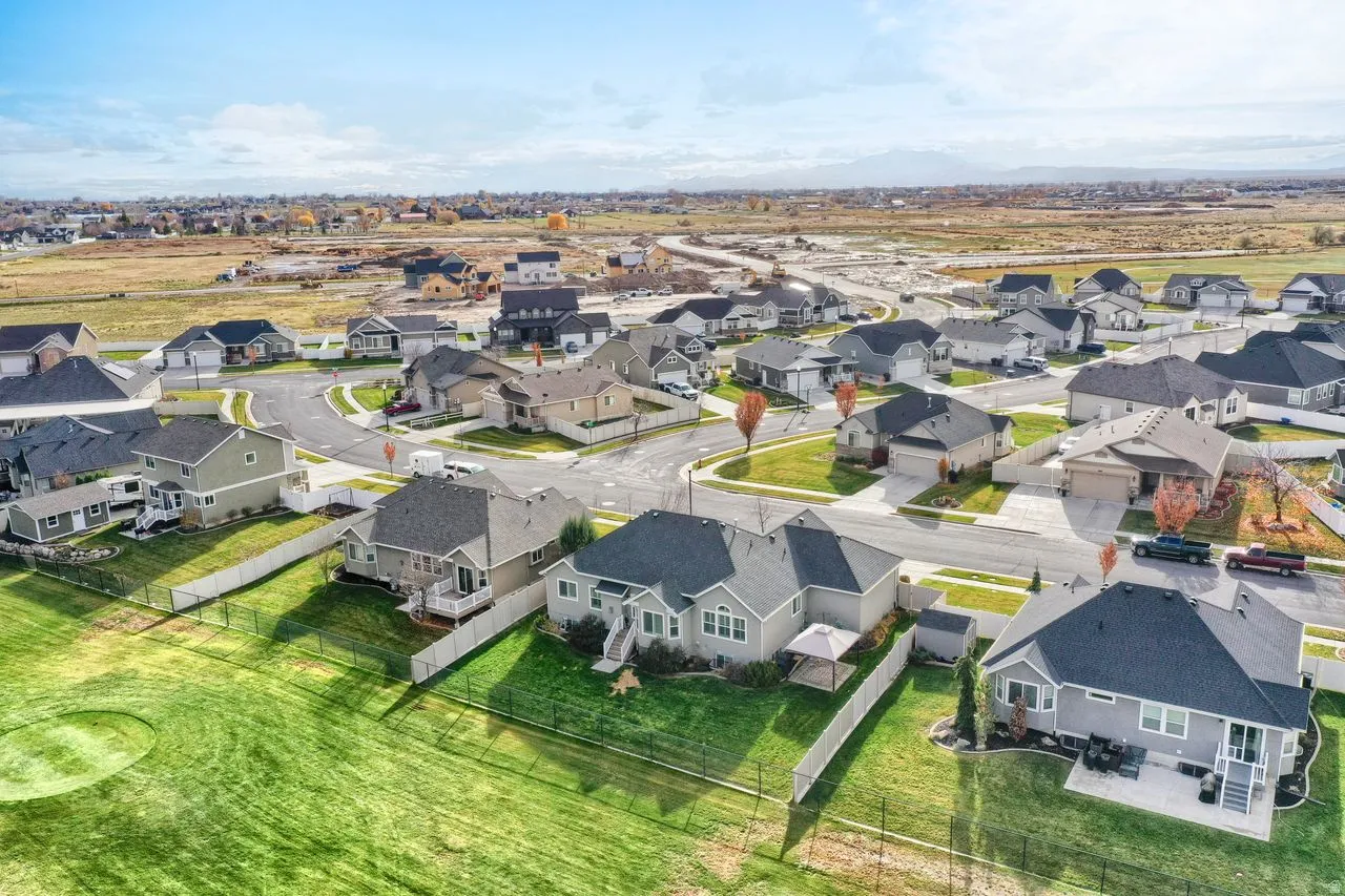 Aerial view of residential area