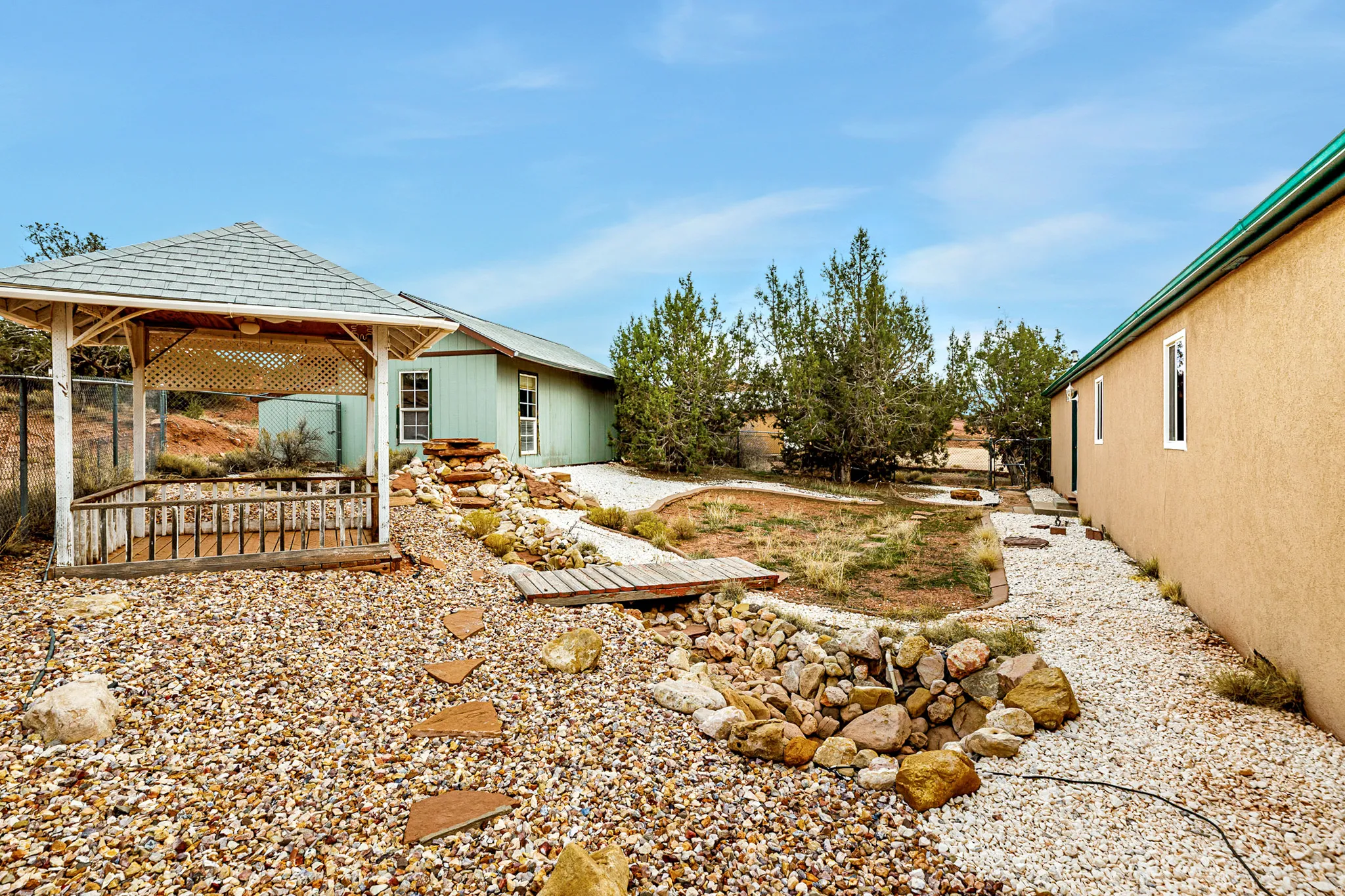 View of yard with a gazebo and a patio area