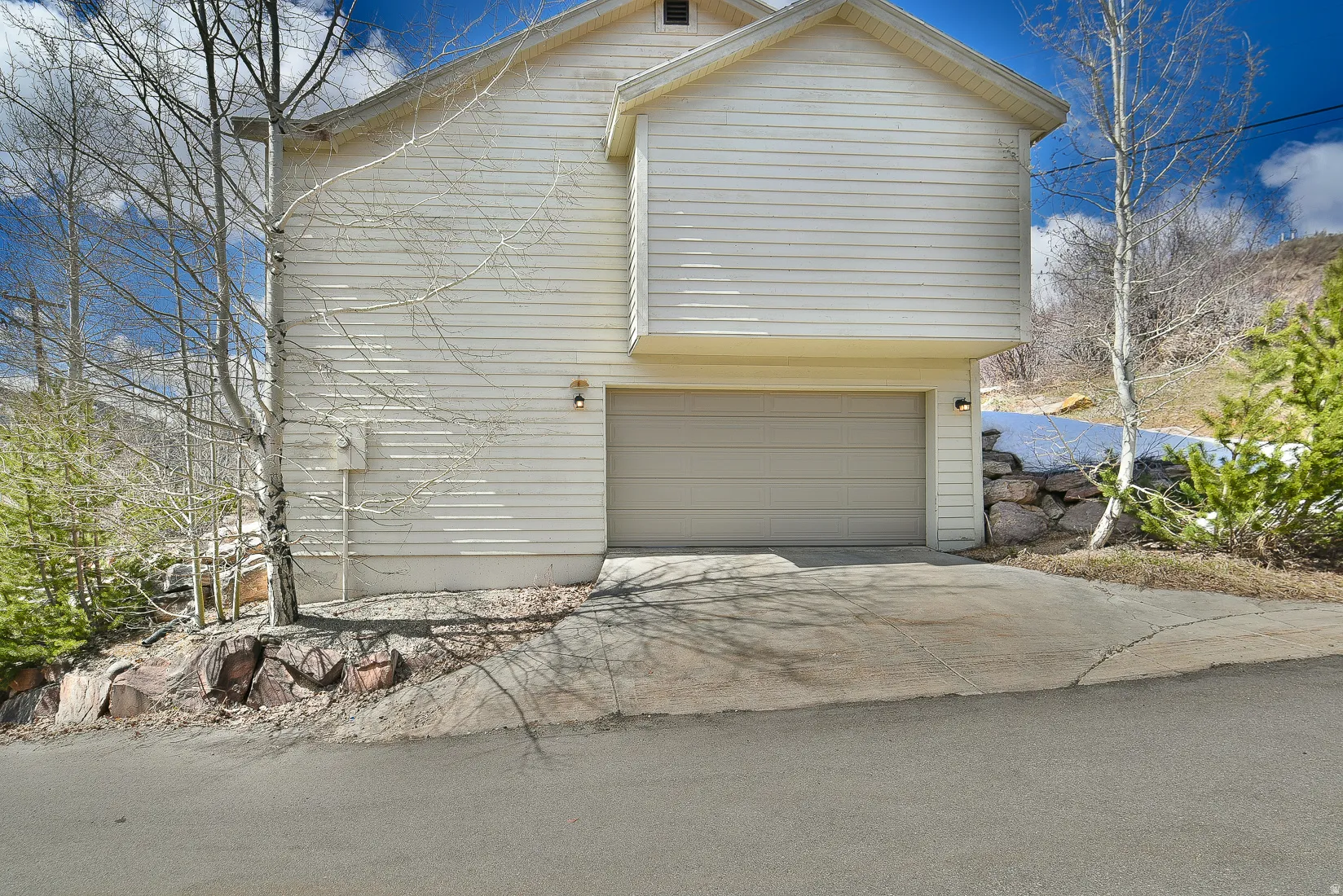 Garage with driveway