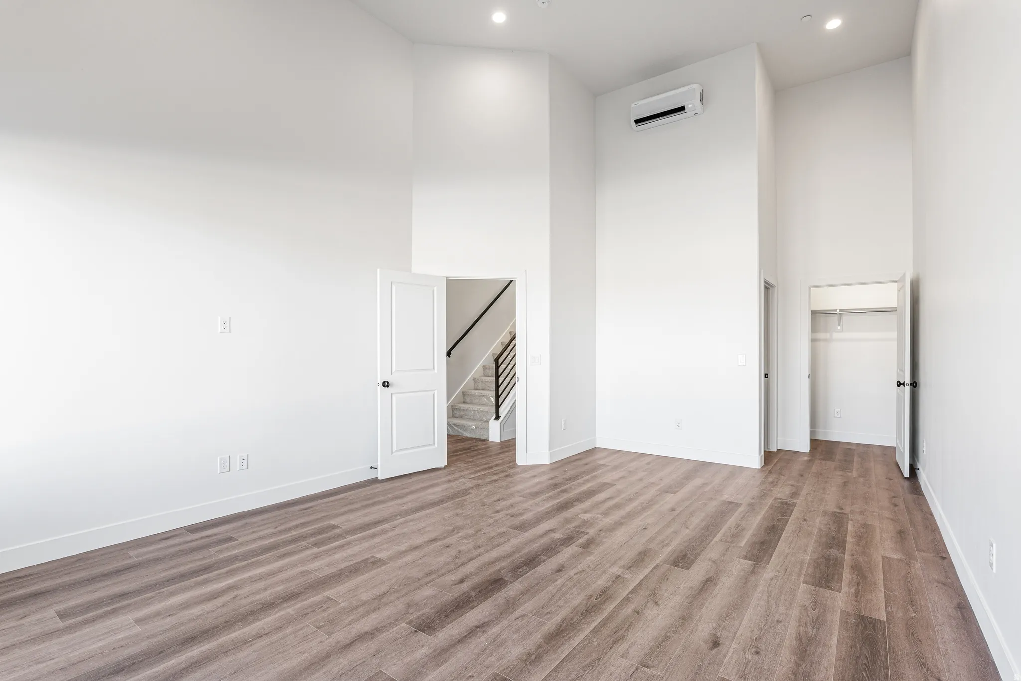 Flex space with privacy from the rest of the home, features separate entry, 1/2 bath and storage closet. Would be great for office, studio, gym, bedroom or simply additional living space.