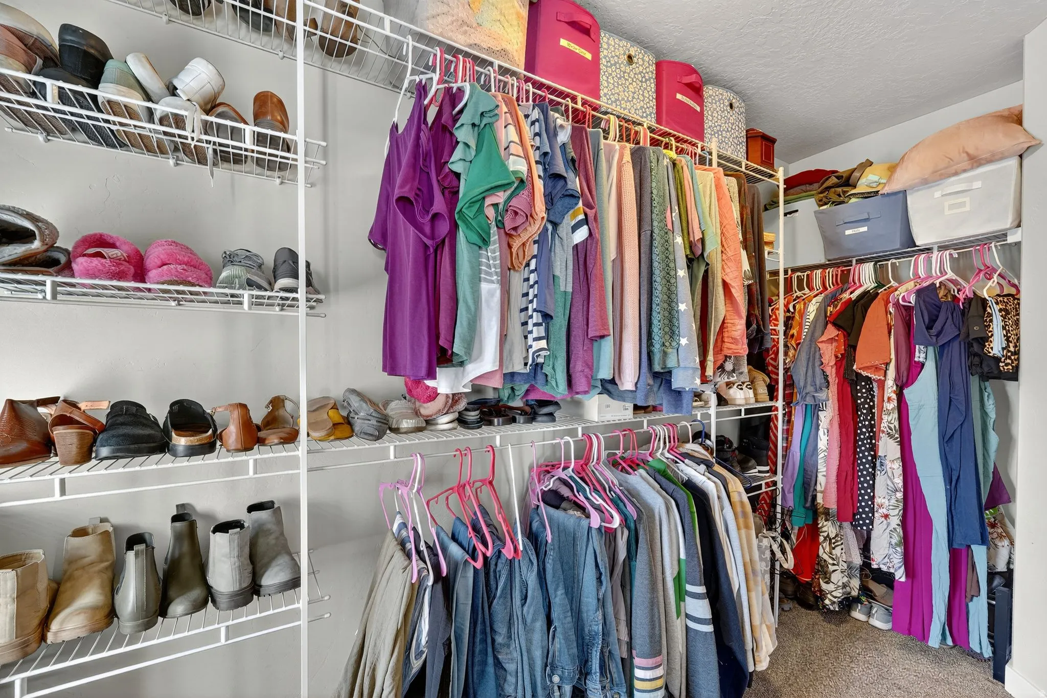Walk in closet with carpet