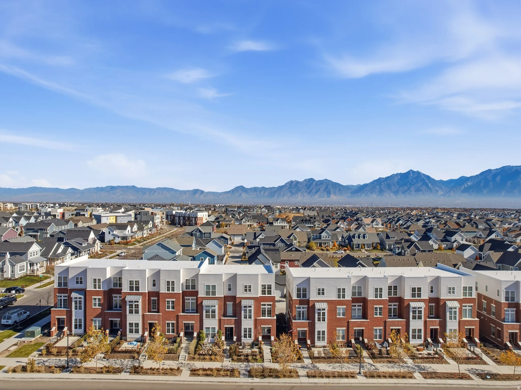 Mountain view featuring nearby suburban area