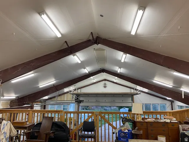 View of horse barn
