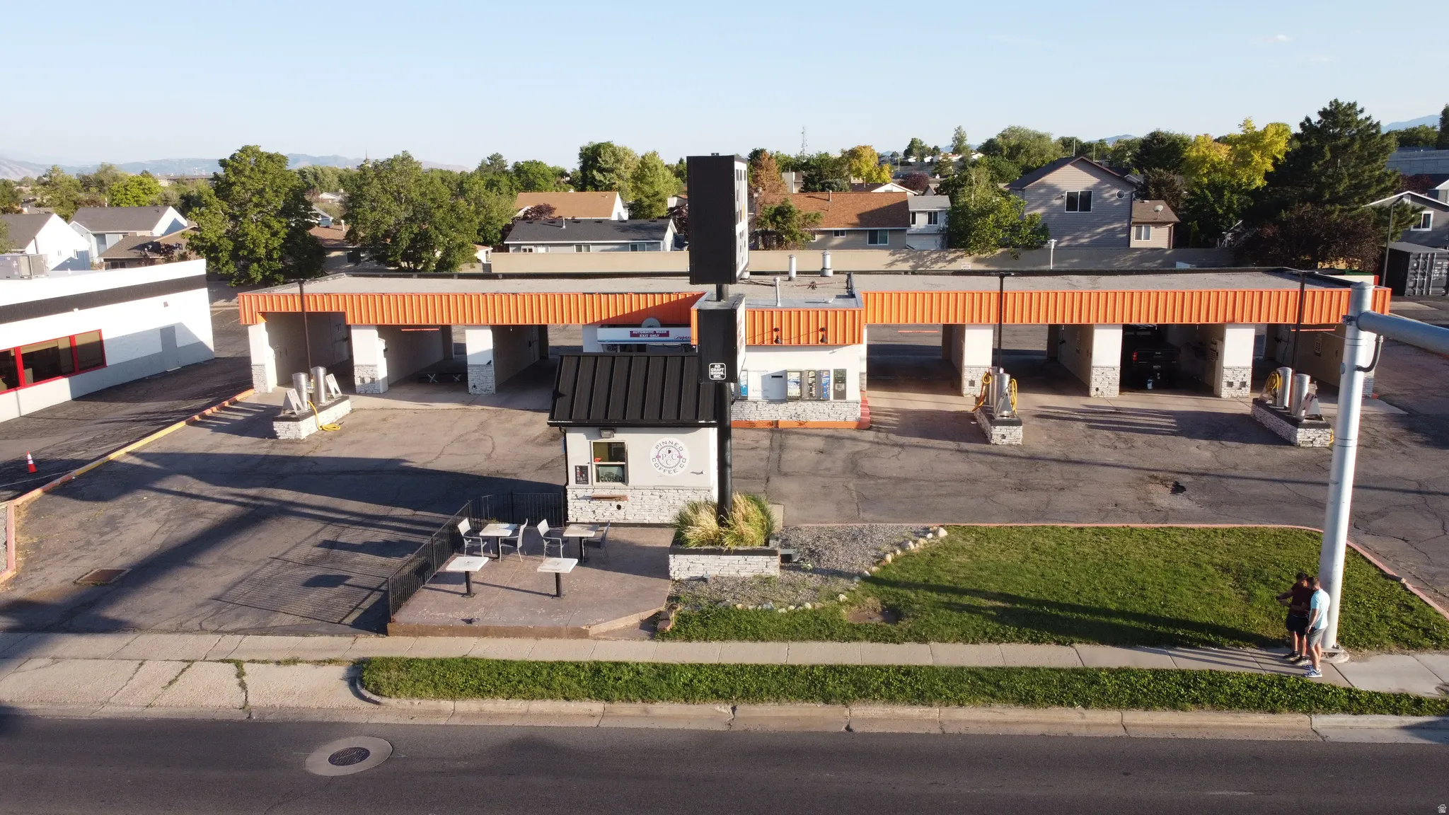 Aerial view of residential area
