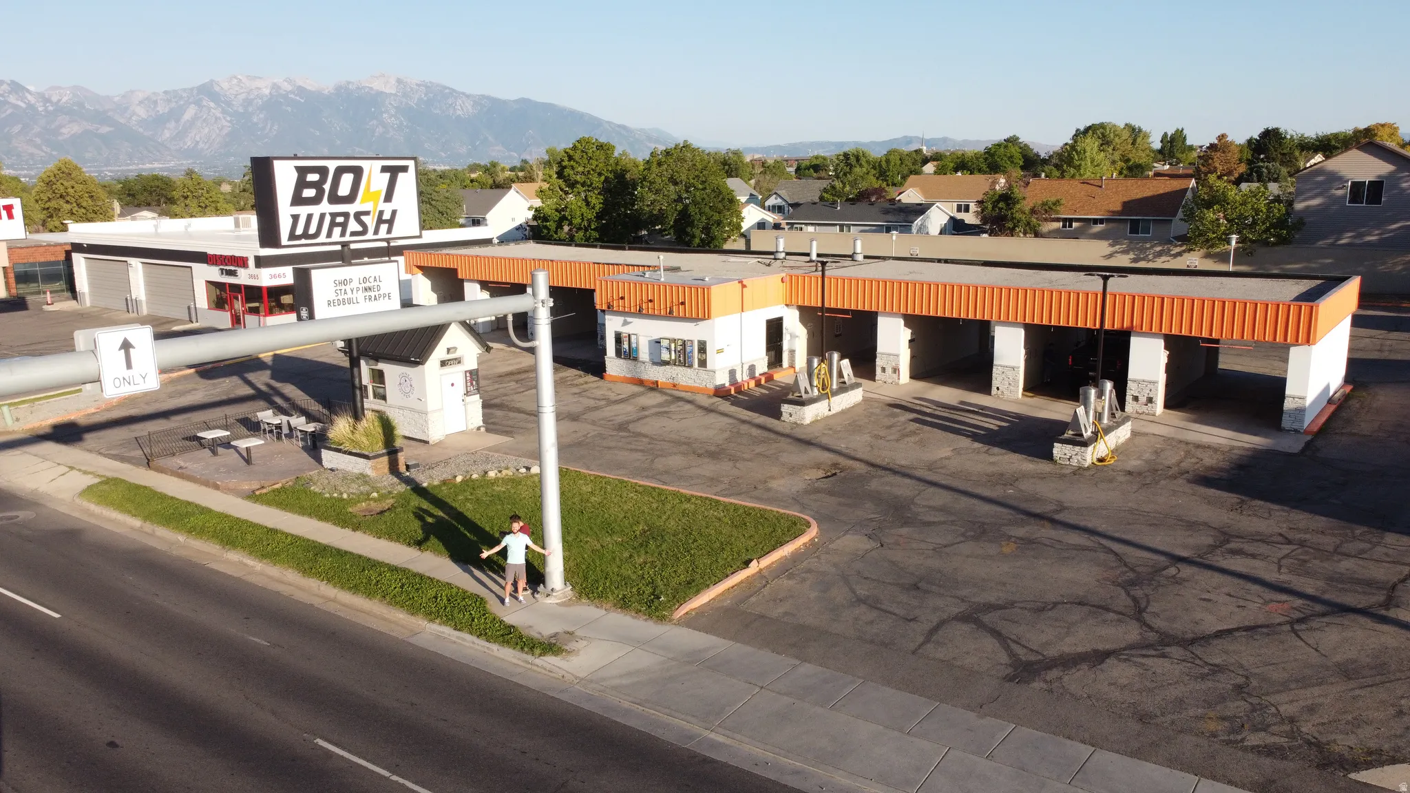 View of building exterior featuring a mountain view
