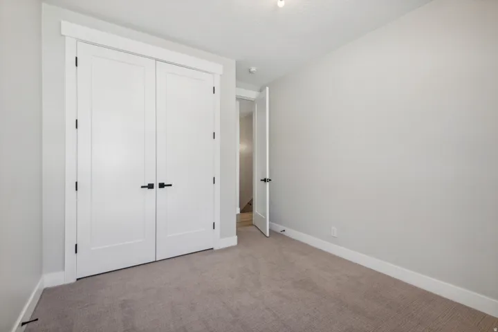 Unfurnished bedroom featuring carpet floors and a closet