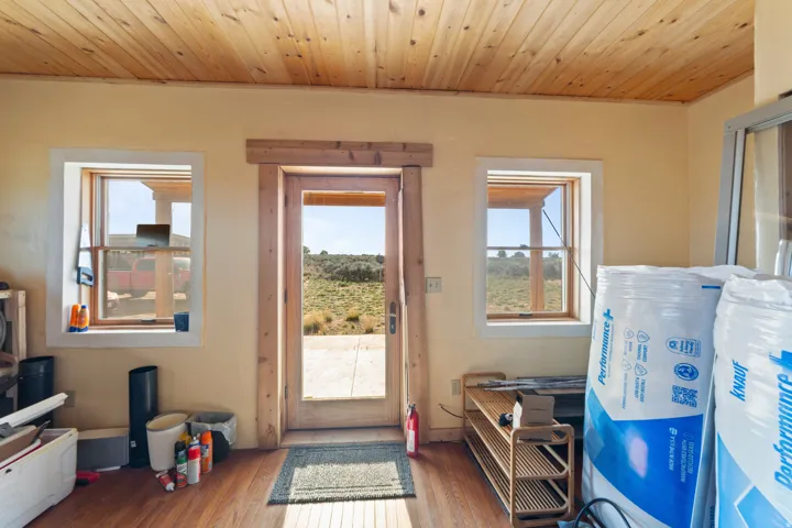 Doorway featuring hardwood / wood-style flooring