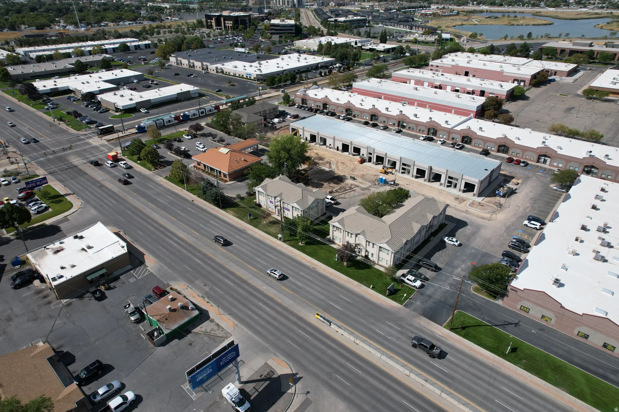 Bird's eye view of a large body of water