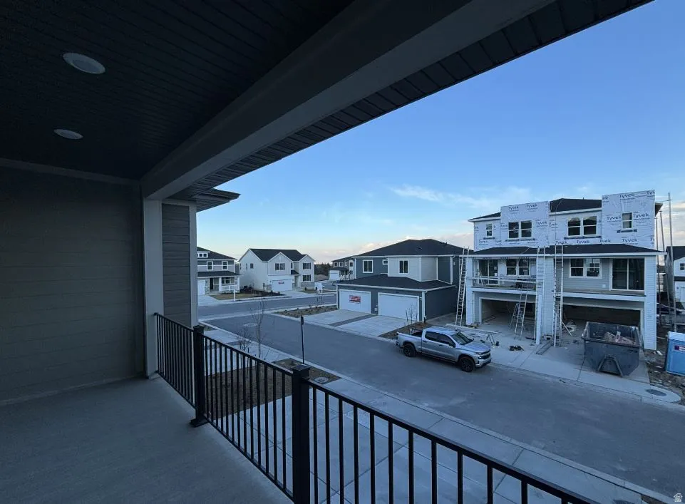 Balcony featuring a residential view