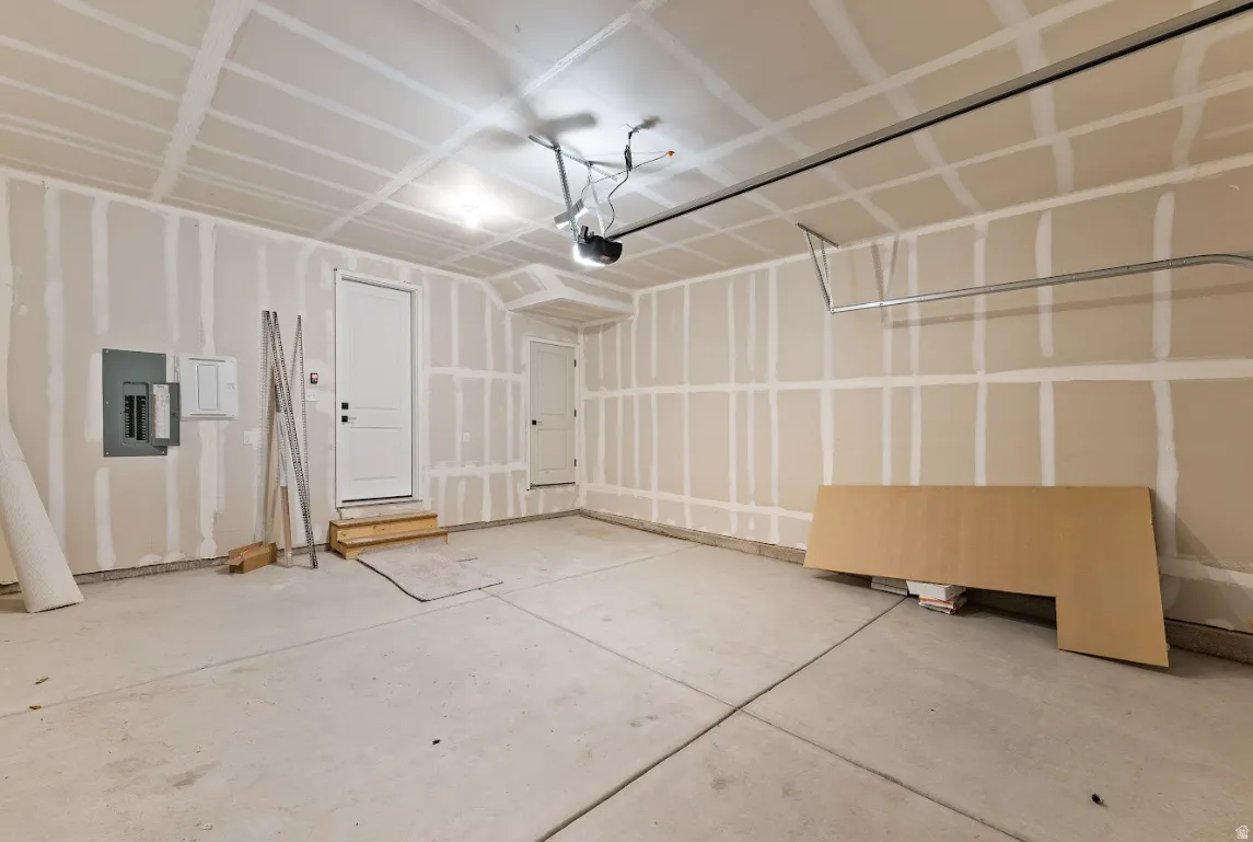 Garage with electric panel
