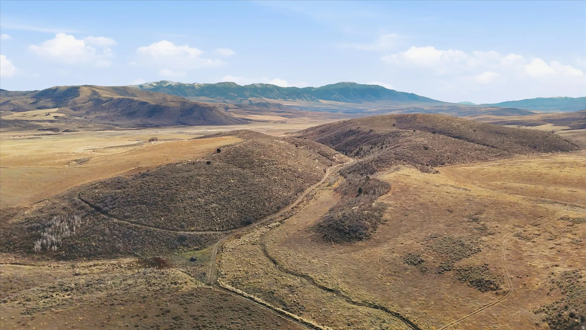 View of mountain background with rural landscape