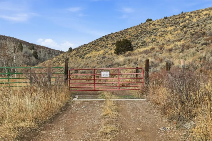 Gate with a mountain view