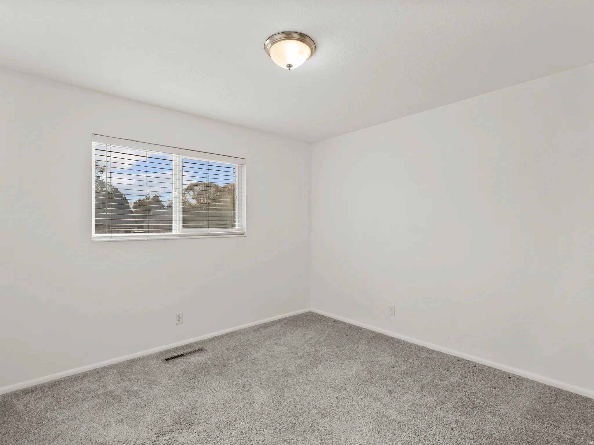 Empty room with carpet and baseboards