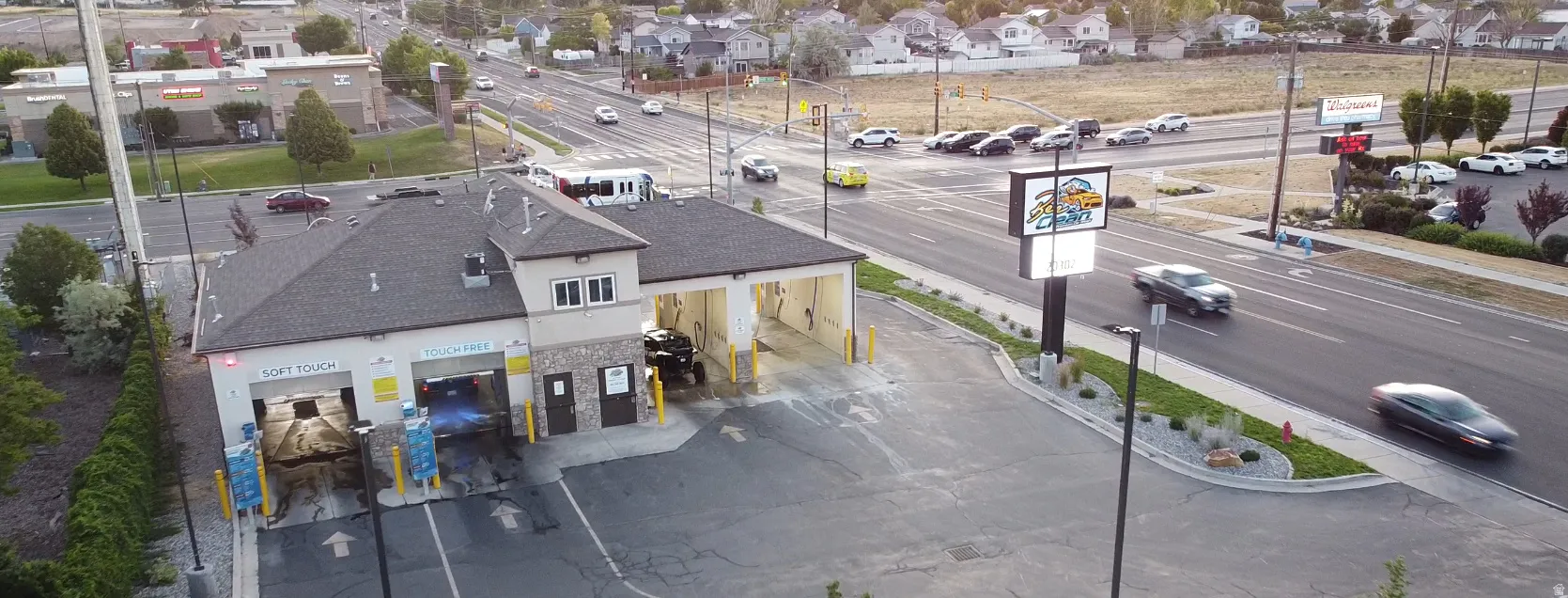 Aerial view of residential area