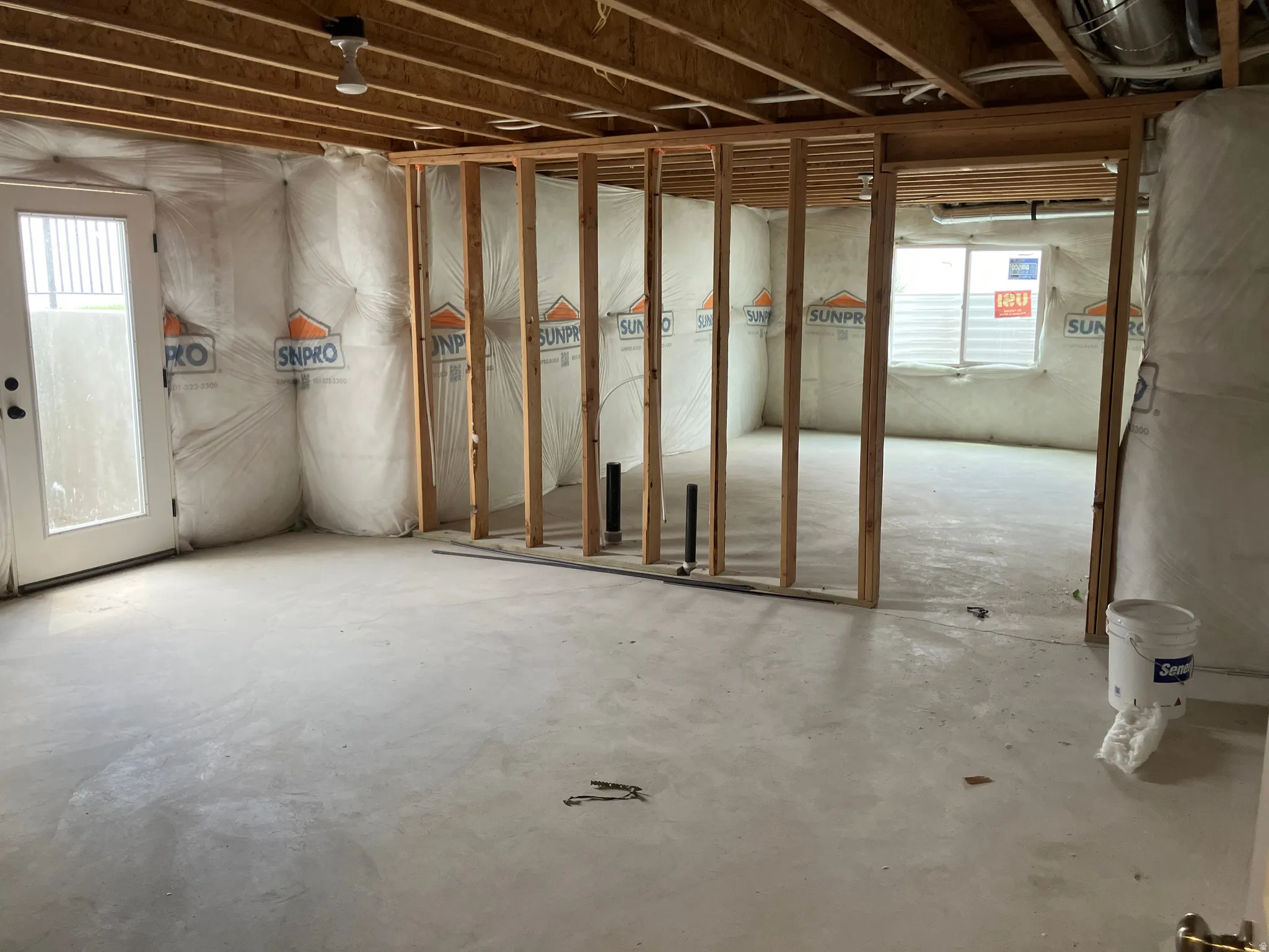 Walk out basement framed and insulated