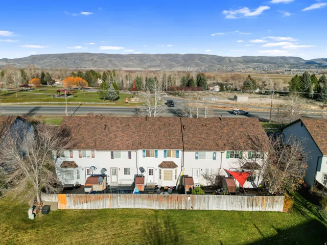 Aerial view of a mountainous background