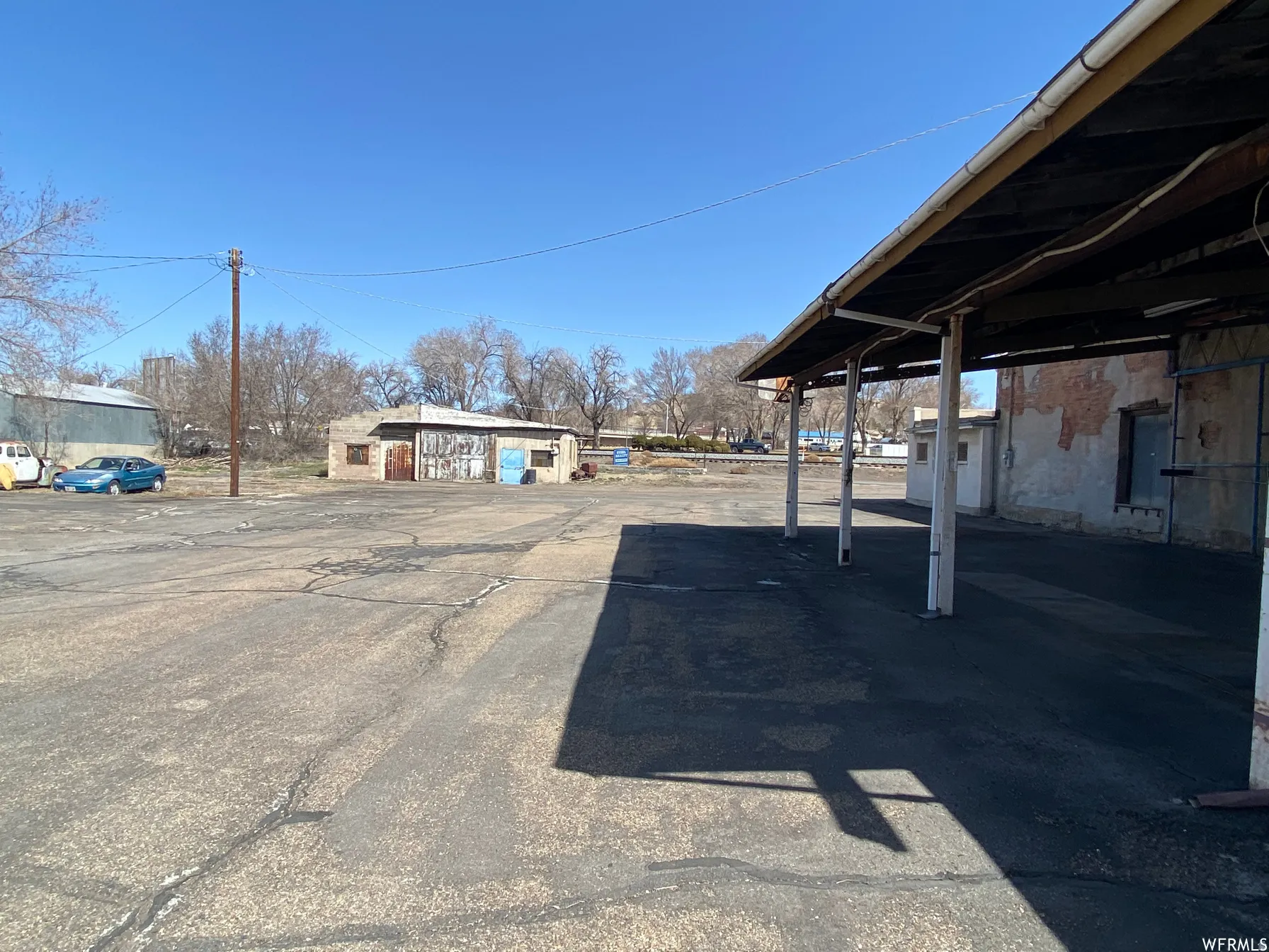 View of covered parking lot