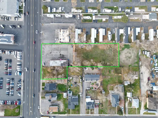 Aerial overview of property's location with property boundaries highlighted