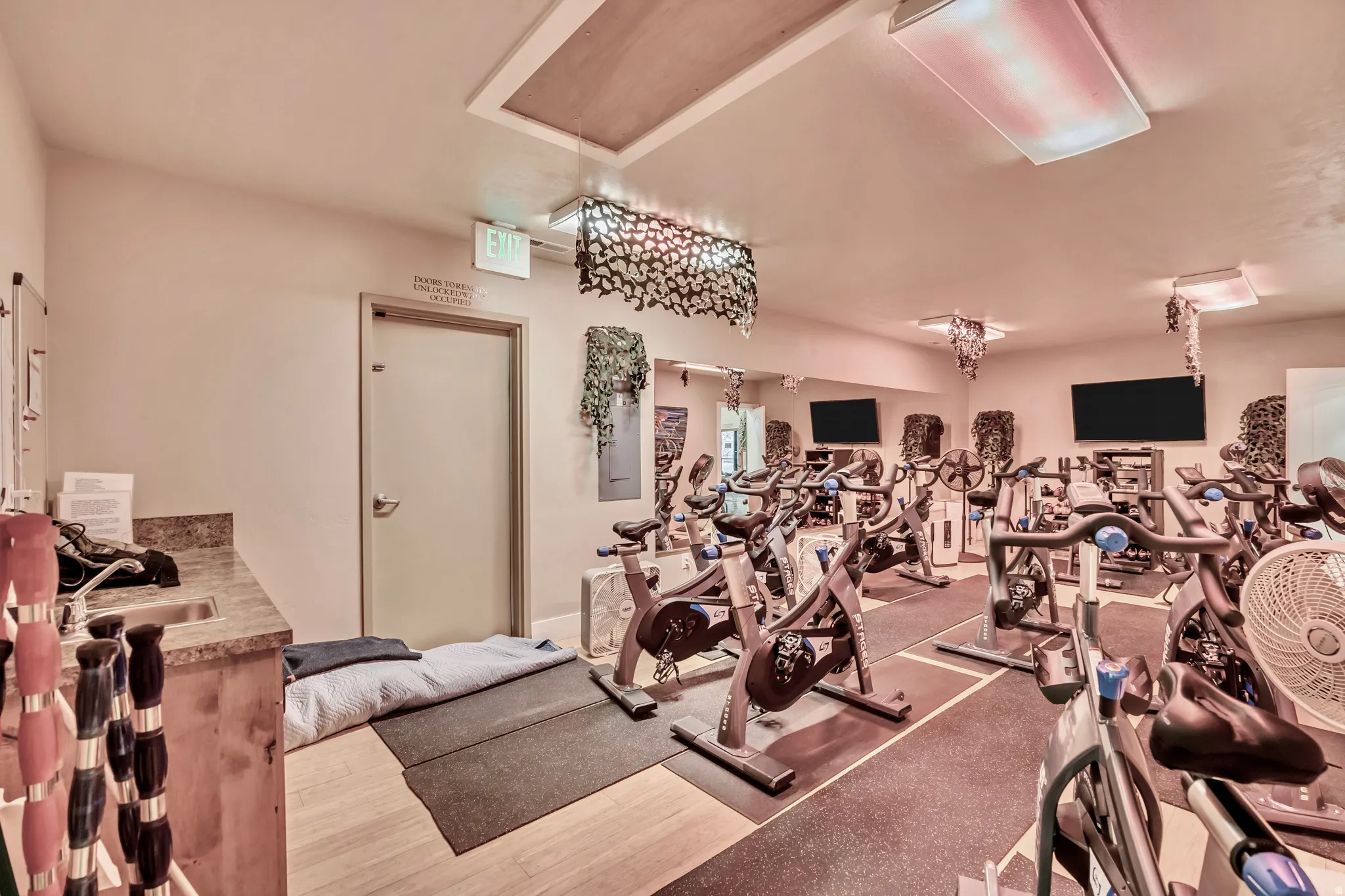 Gym with a sink