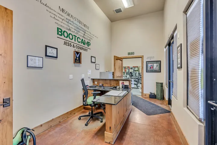 Office featuring a high ceiling