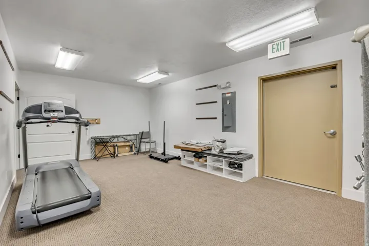 Exercise room with electric panel