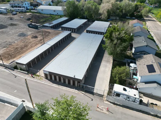 Aerial perspective of suburban area