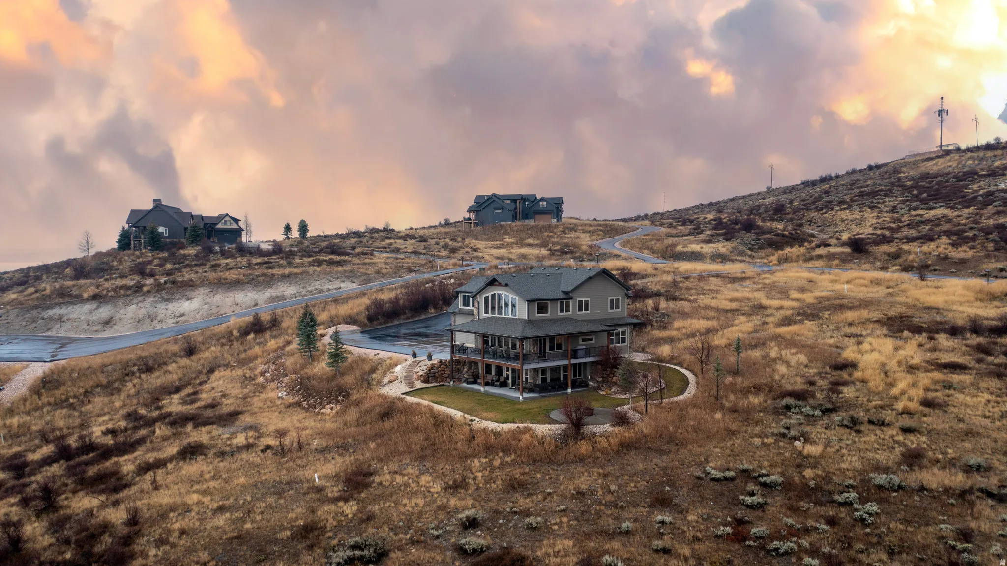 Rear view of property featuring a porch