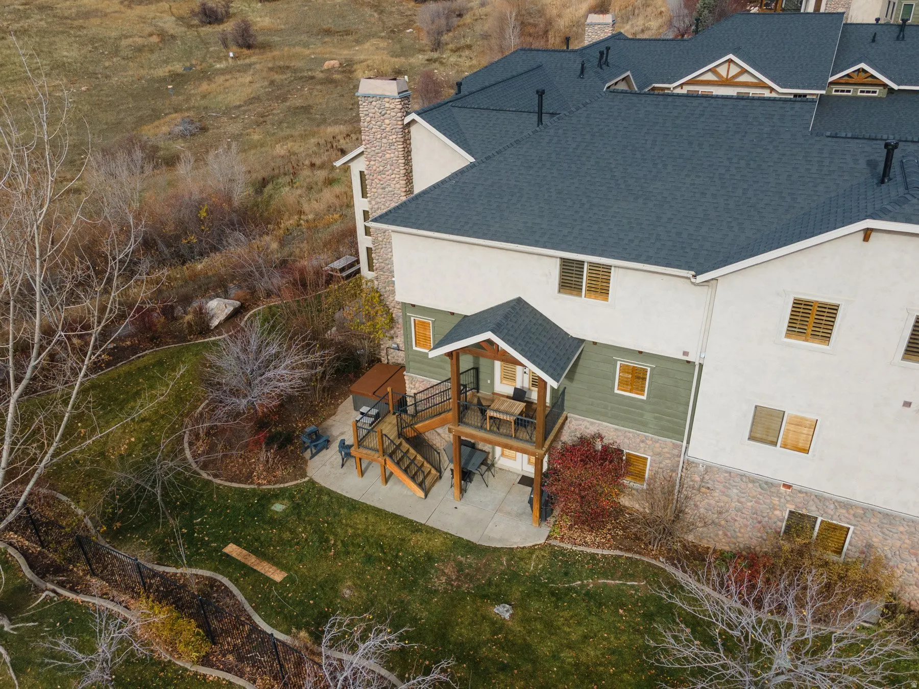View from above of property