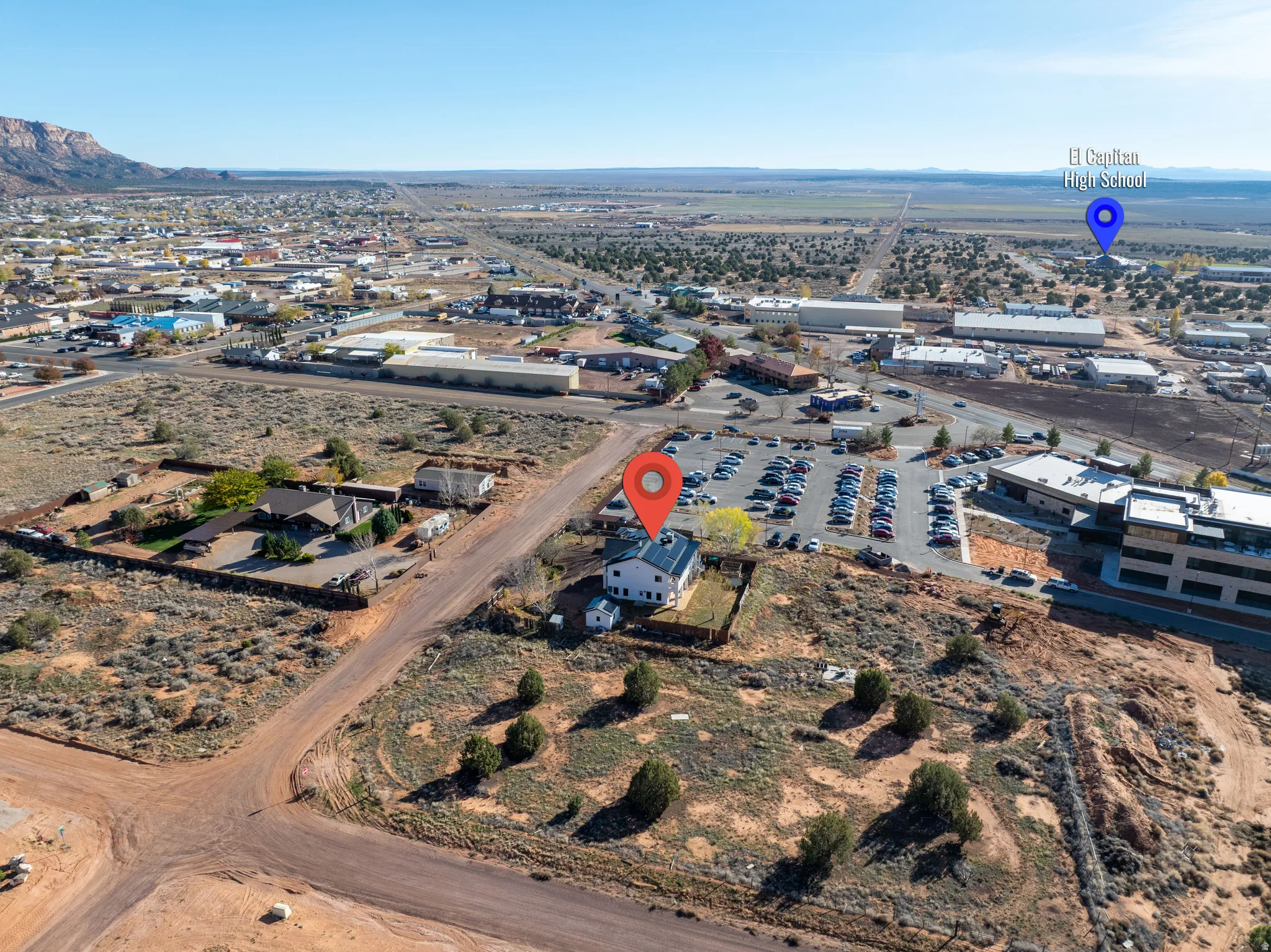 Aerial overview of property's location