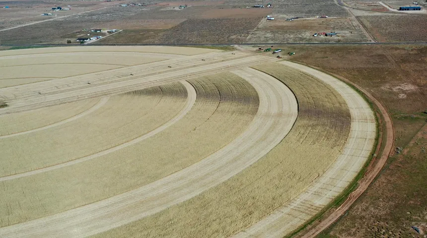 Aerial view of sparsely populated area