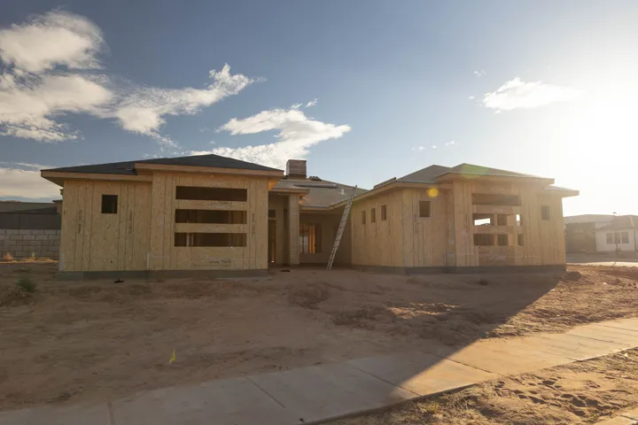 View of unfinished property