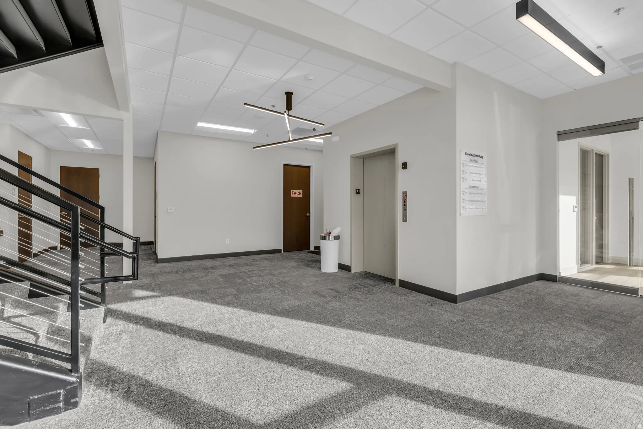 Community lobby from rear parking lot