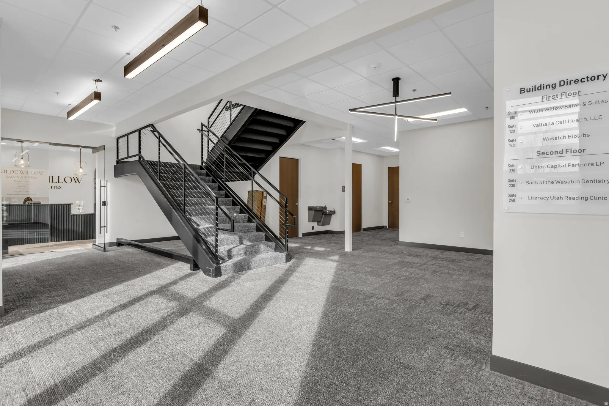 Main Lobby entrance from the rear door near parking lot