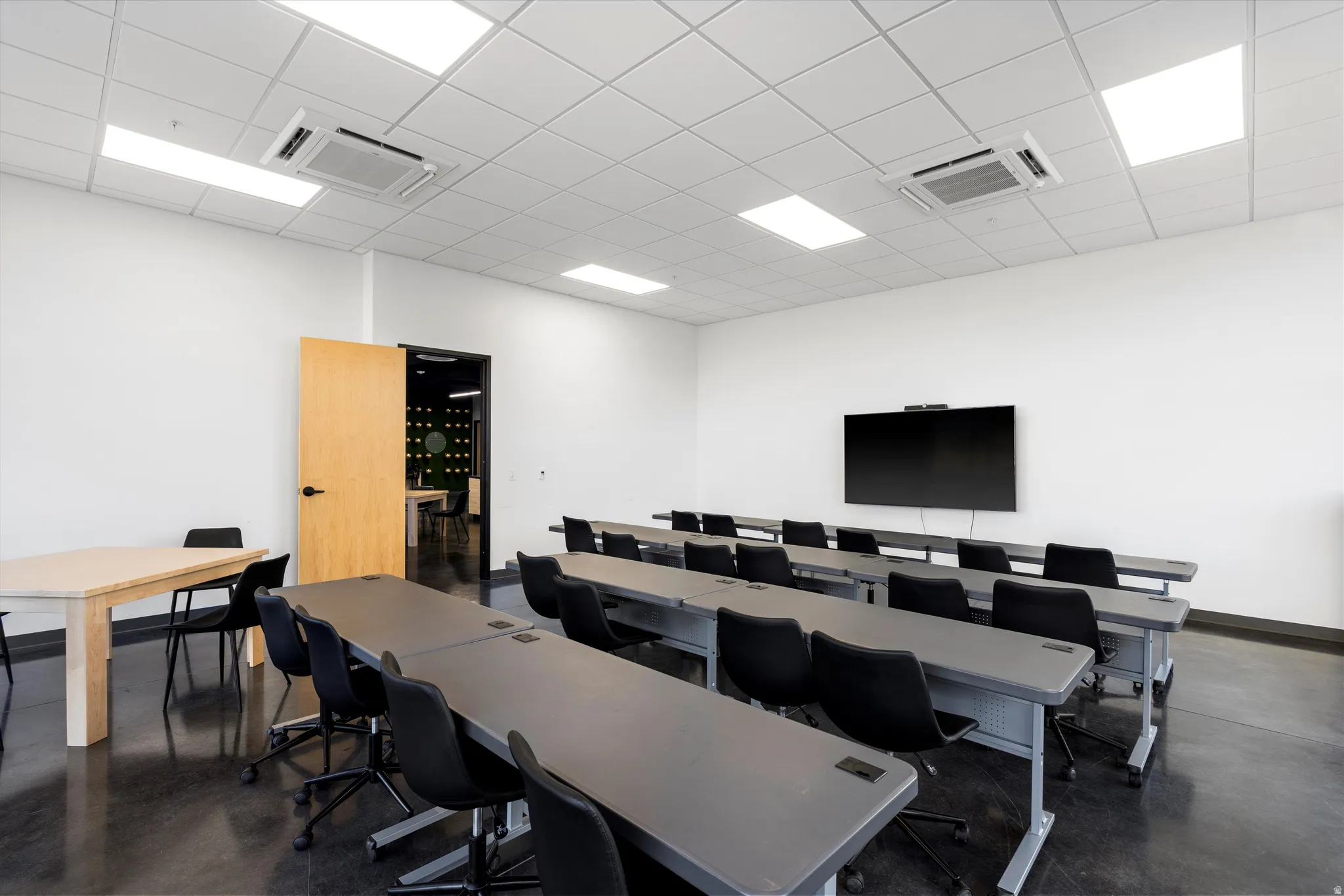 Home office featuring a paneled ceiling