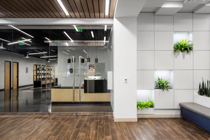 View of office suite entrance