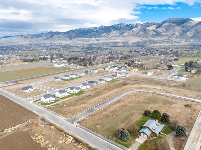 Aerial view of a mountainous background