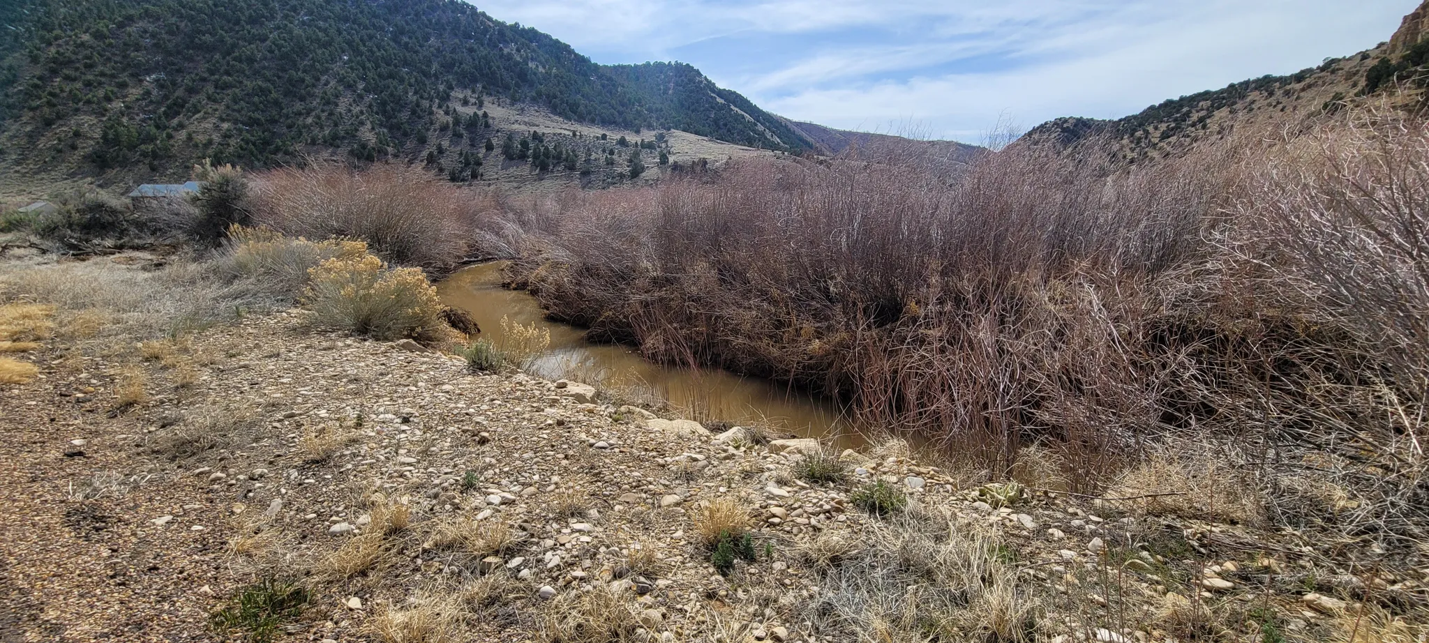 Mountain view with a nearby body of water