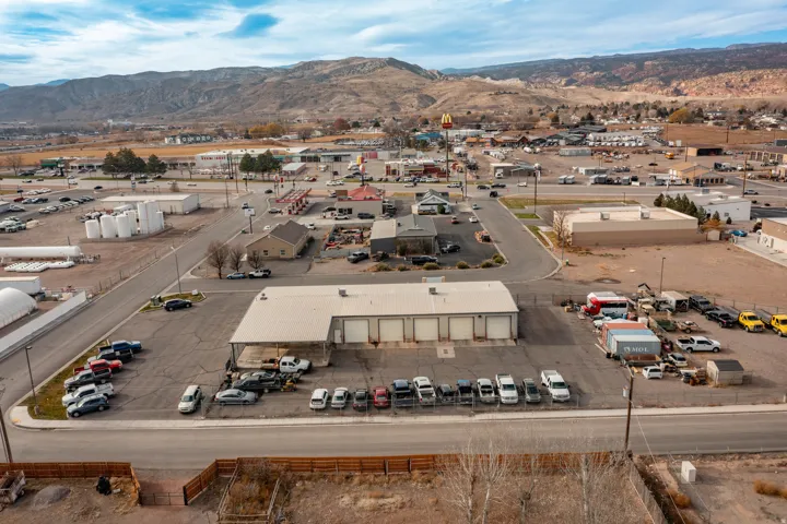 Drone / aerial view of a mountain backdrop