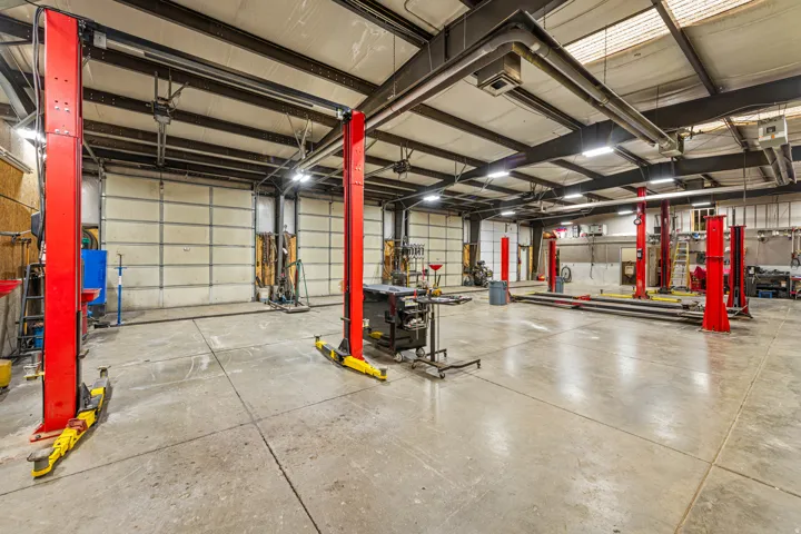 Garage featuring a workshop area