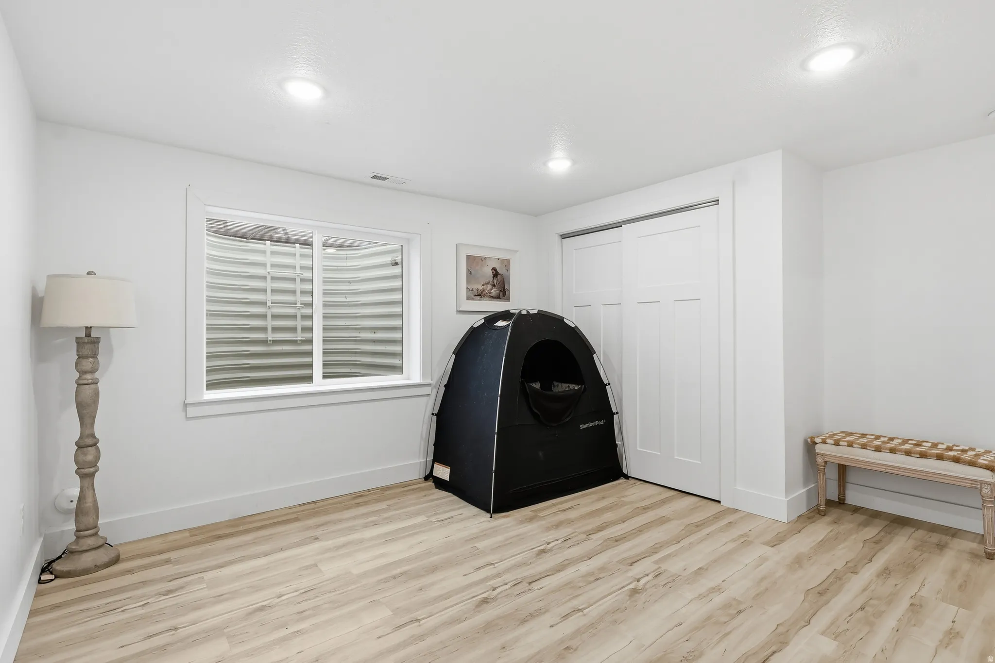 Interior space with light wood-type flooring