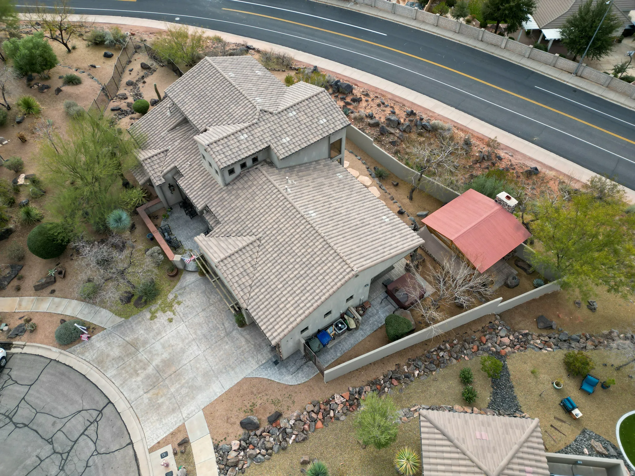 View from above of property