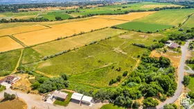 View of rural area featuring rows of crops