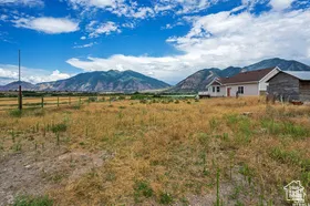 Mountain view with rural landscape