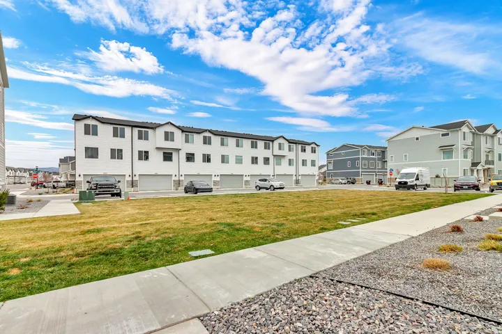 View of building exterior featuring a residential view