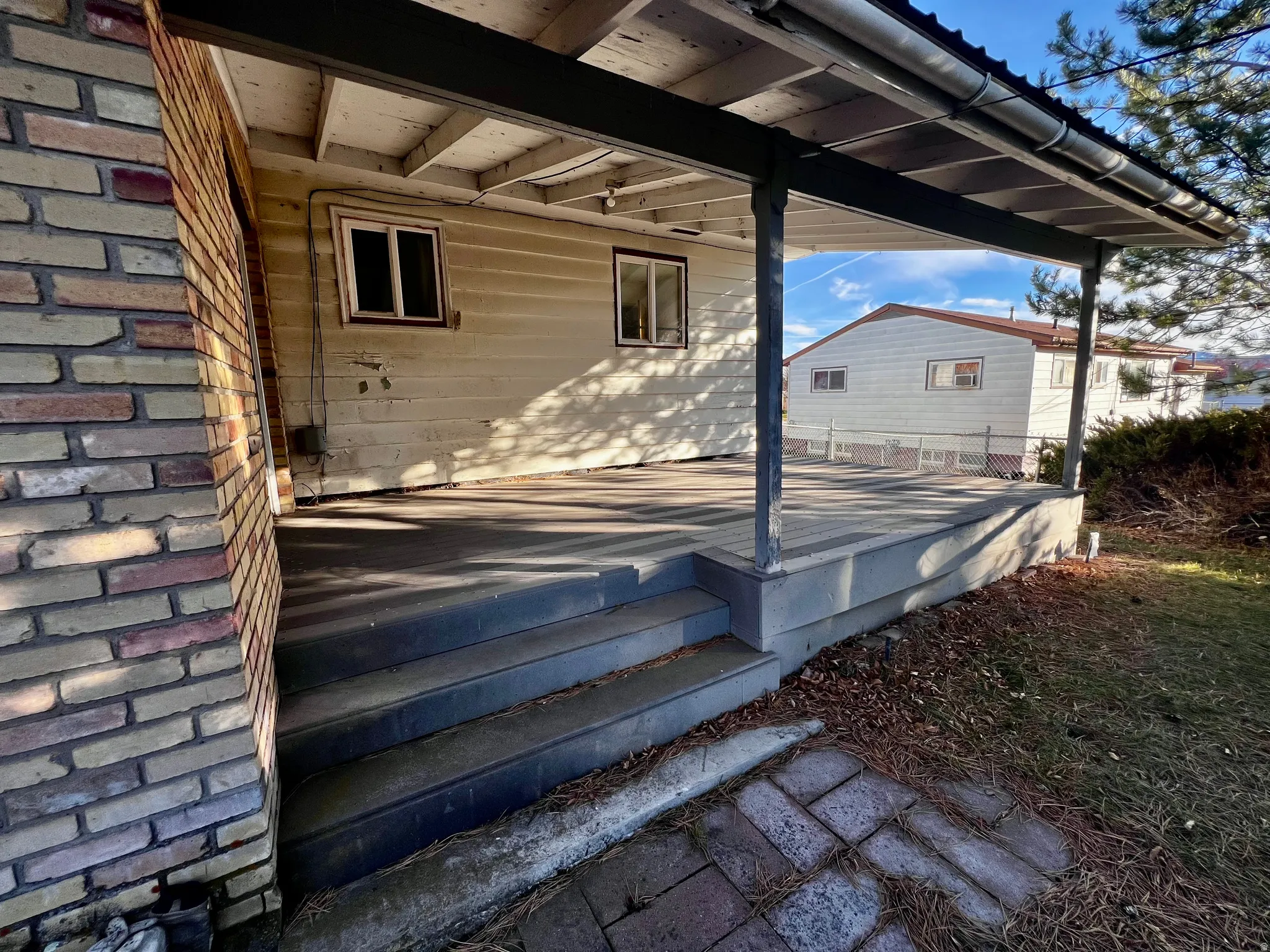 View of wooden deck