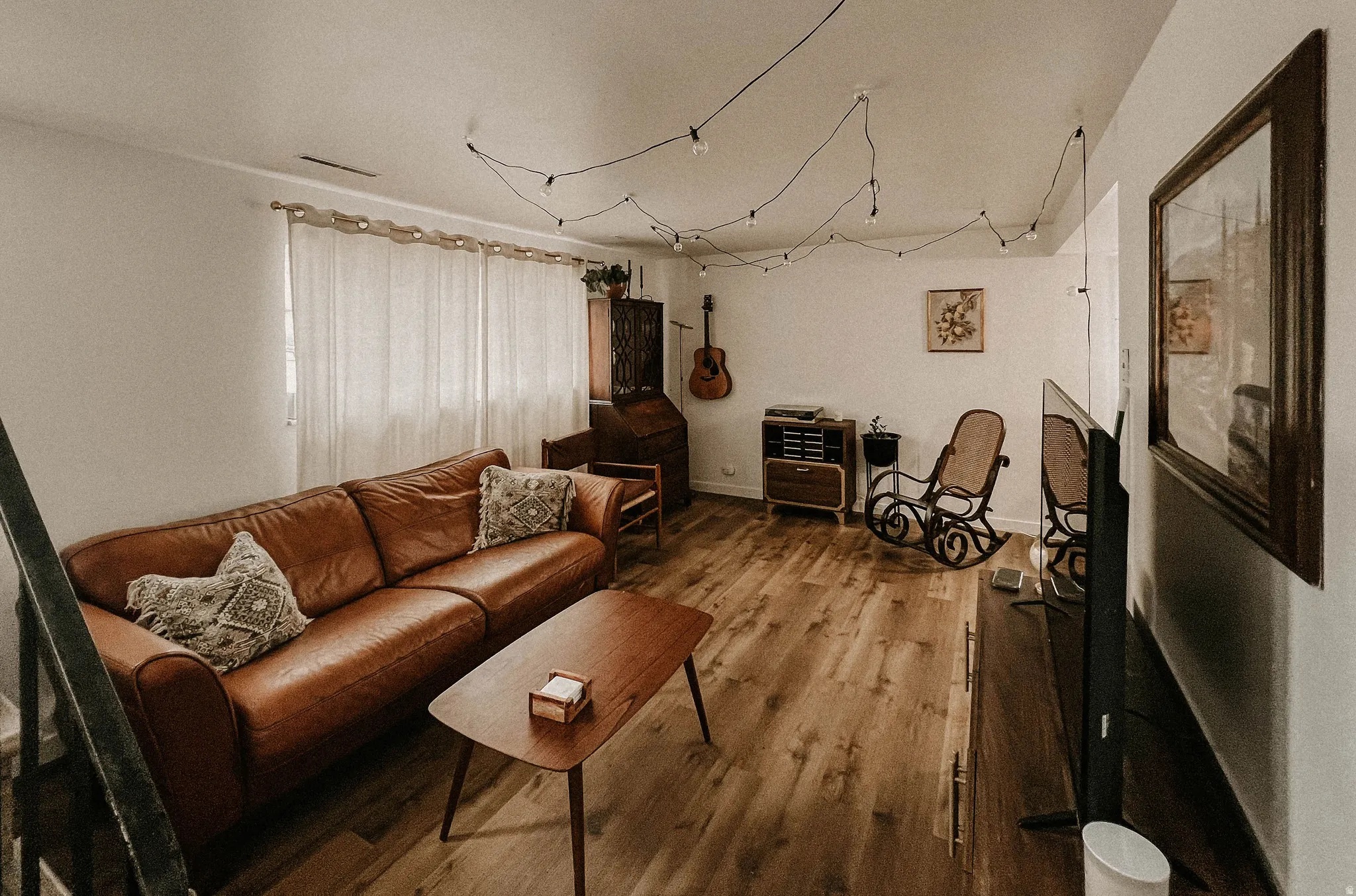 Living room featuring wood finished floors