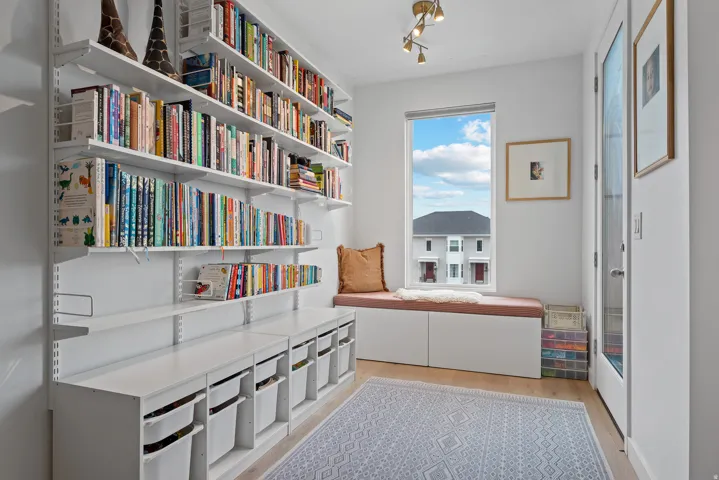 Sitting room with light wood-style flooring