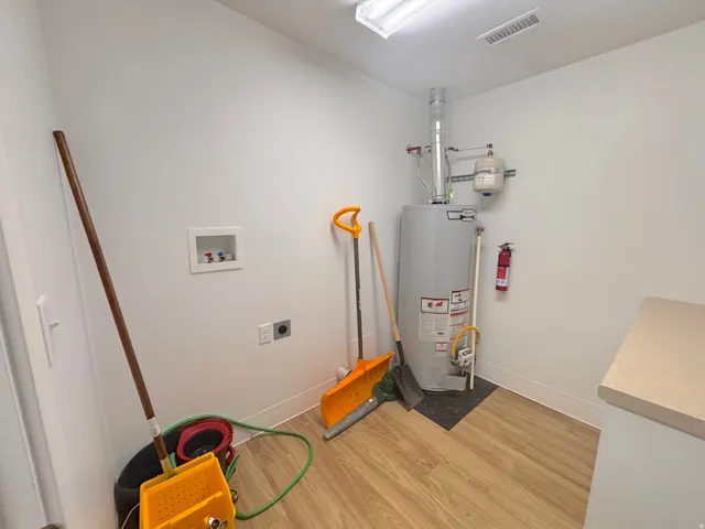Utility room with water heater